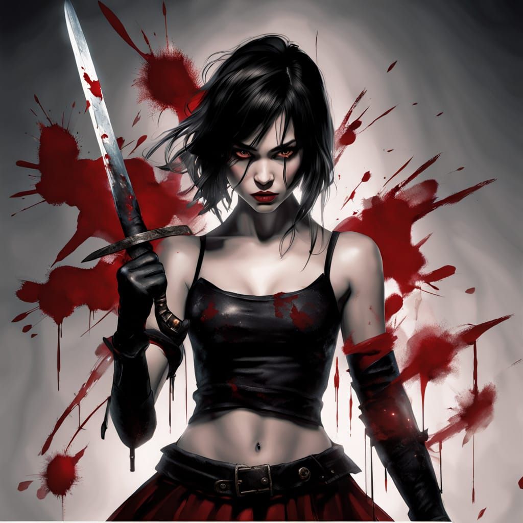 Mysterious Female Warrior in Fantasy Art