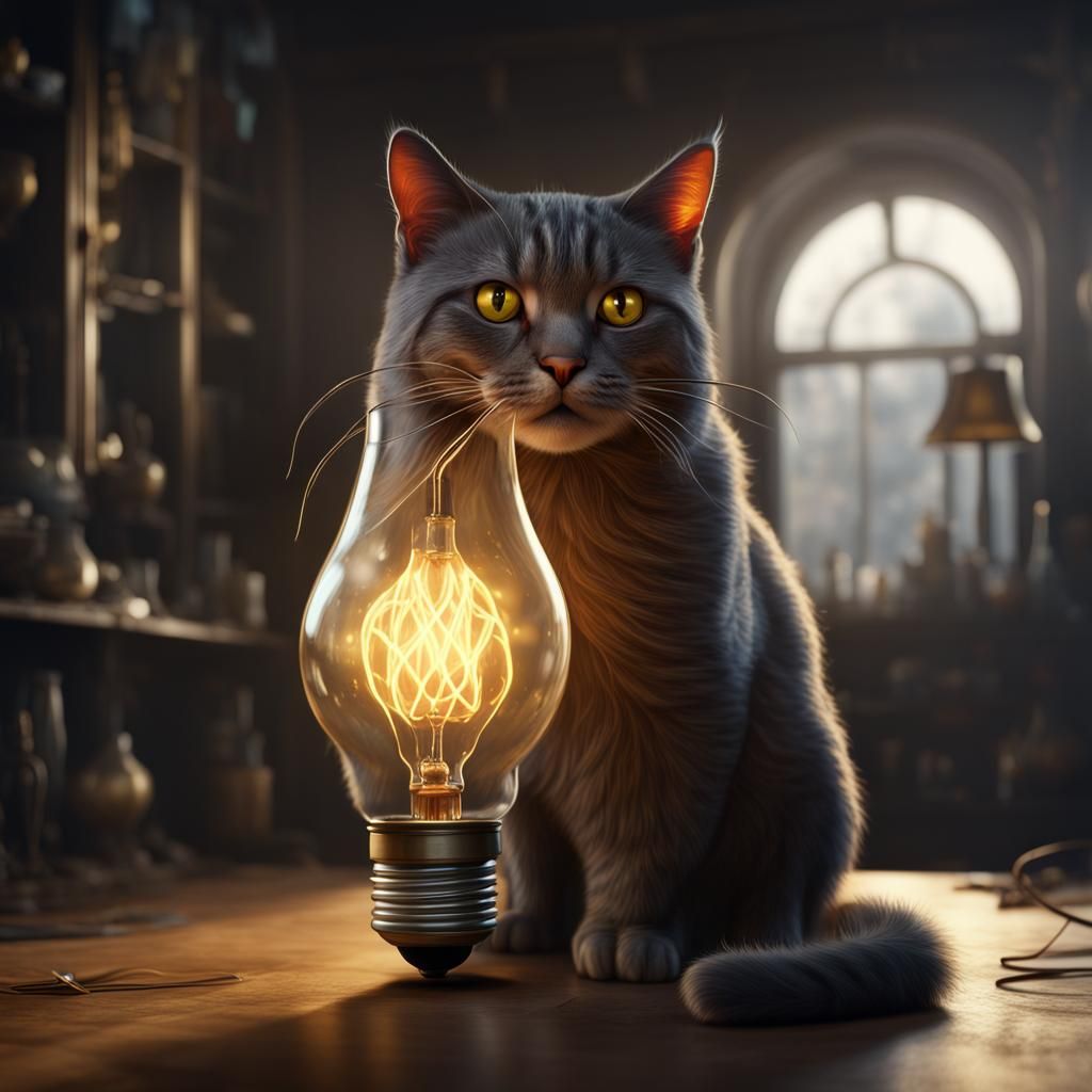 Fantastical Cat-Pear-Lightbulb Concept Art