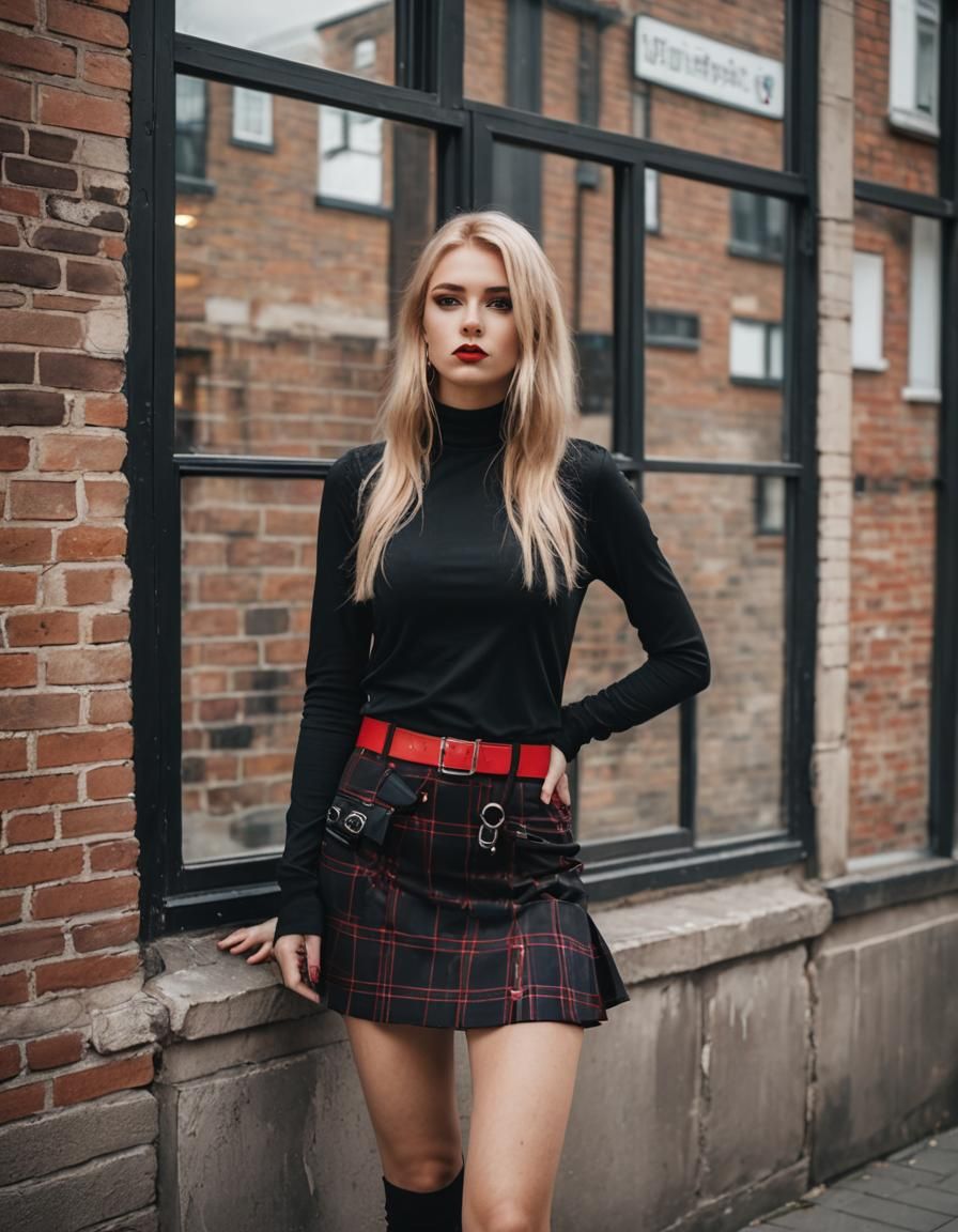 Punk Rock Woman Posing by Window