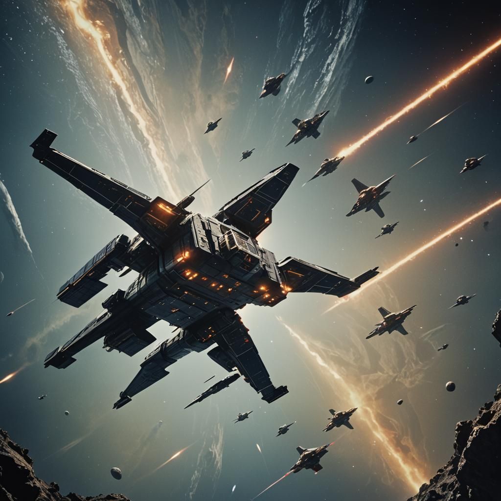 Cosmic Space Fleet Command in Chris Foss Style