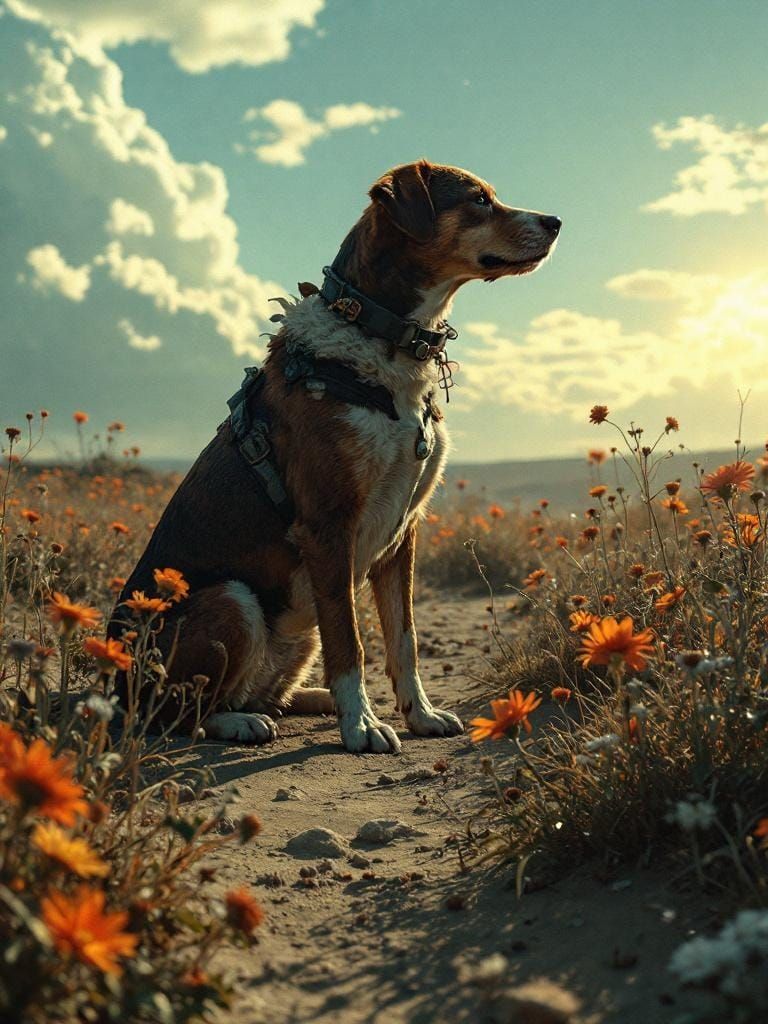 Dog in Sun: Hyperreal Nostalgic Surrealism