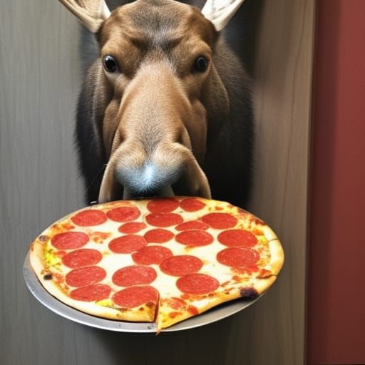 Party Moose with Pizza Slice
