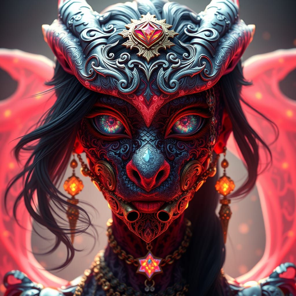 Mystical Dragon Princess in Crystal Ruby Form