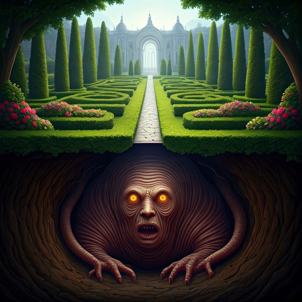 Underground Creature Luring People With Garden