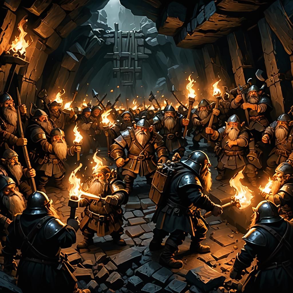 Dwarves Battle Unknown Foe in Deep Mine