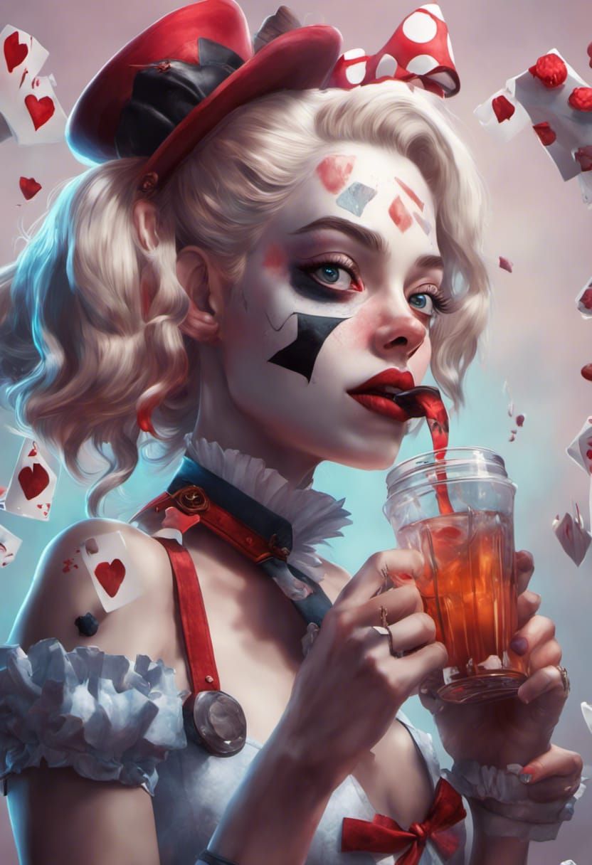 Harley Quinn in Wonderland, Digital Art