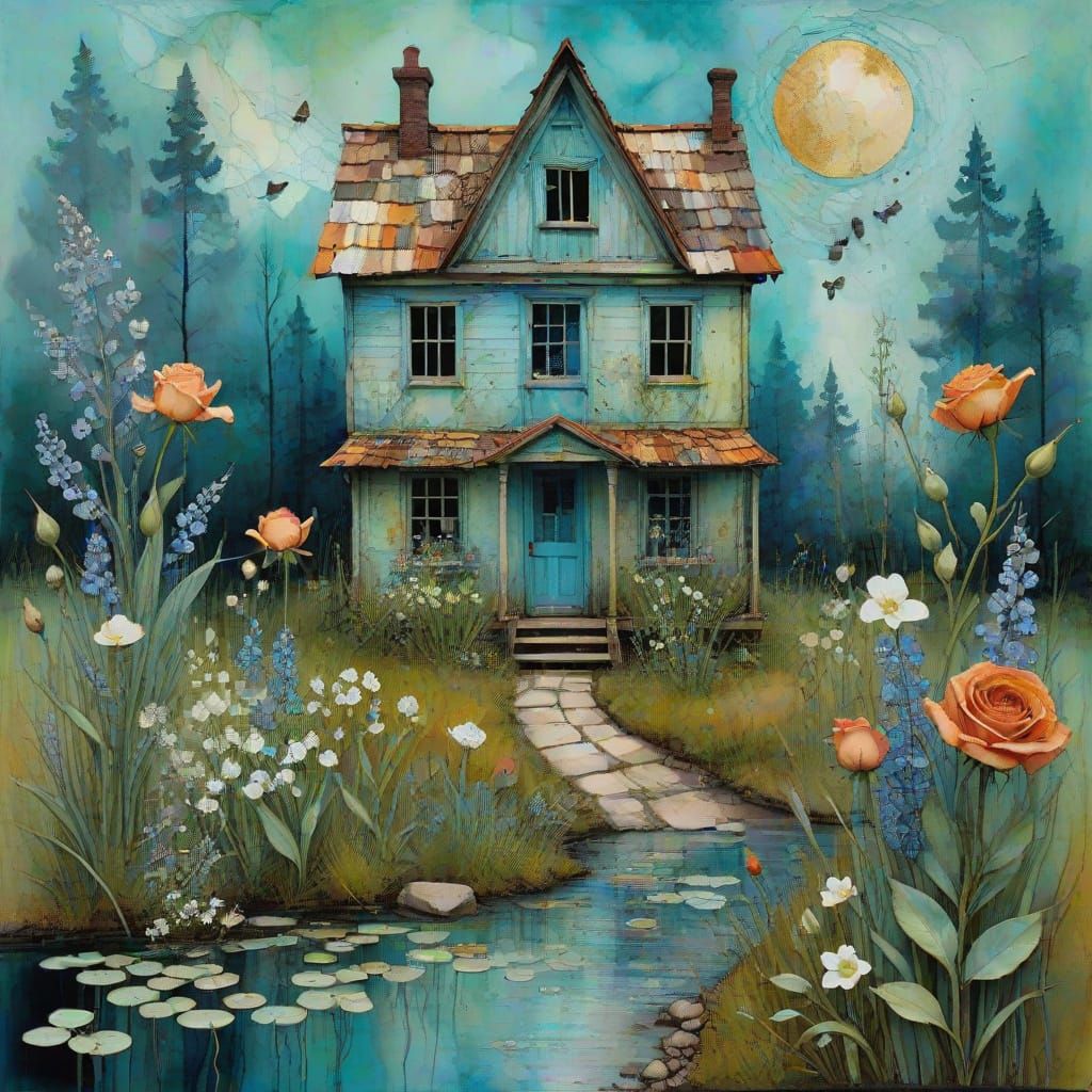 Vibrant Blooming Garden in Triadic Cinematic Colors