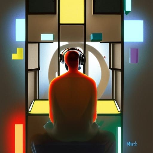 McLuhan and Monk Meditating in Tetris Machine