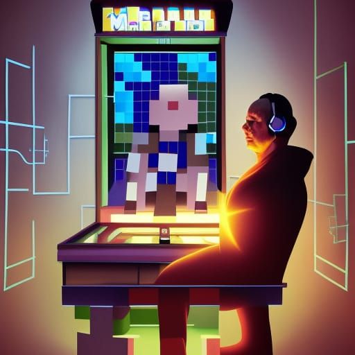 McLuhan and Monk Meditating in Tetris Arcade