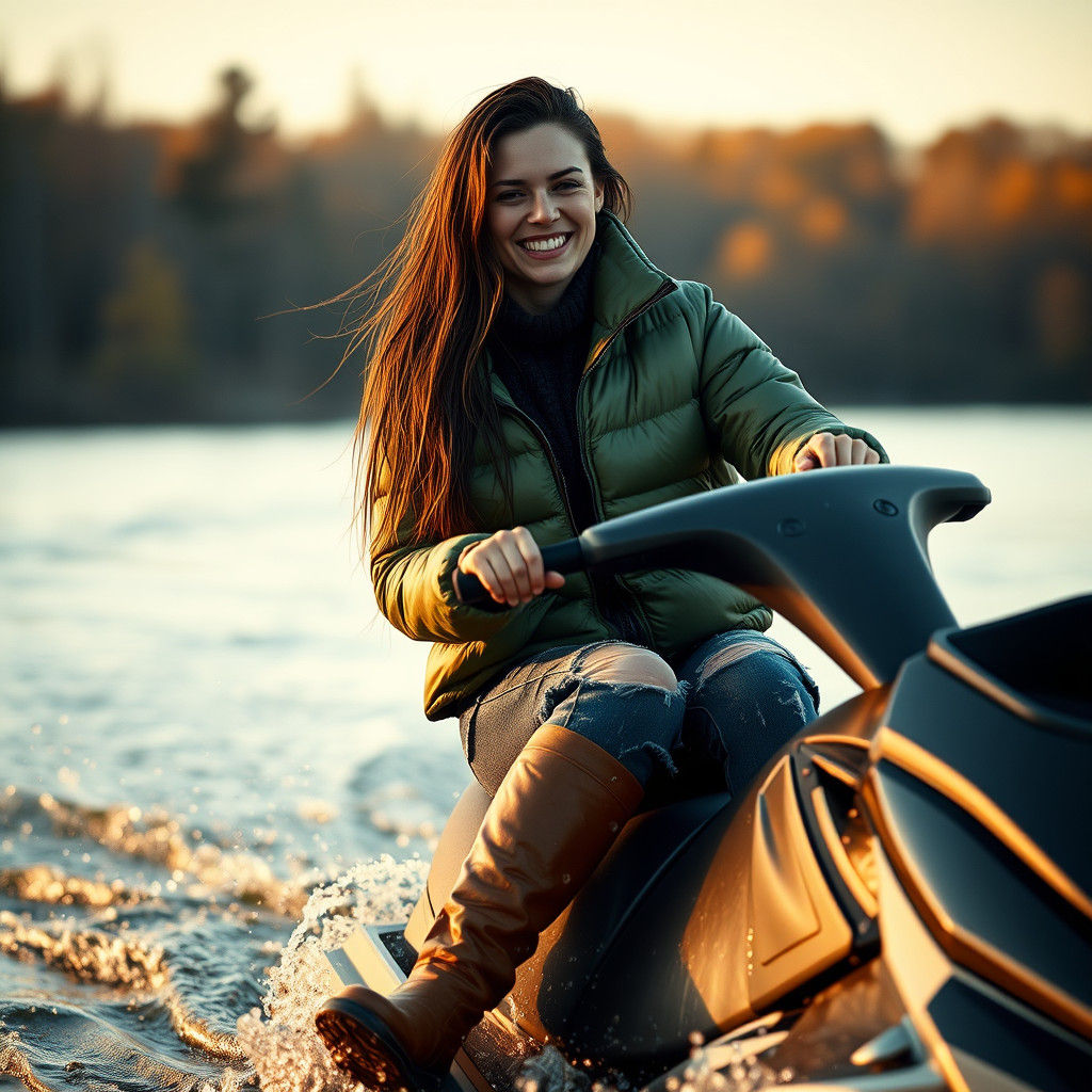 Serene Lake Ride on a Crisp Autumn Afternoon