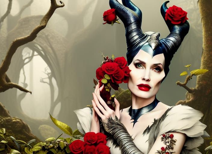 Maleficent Pin-Up in Hyper-Realistic Style