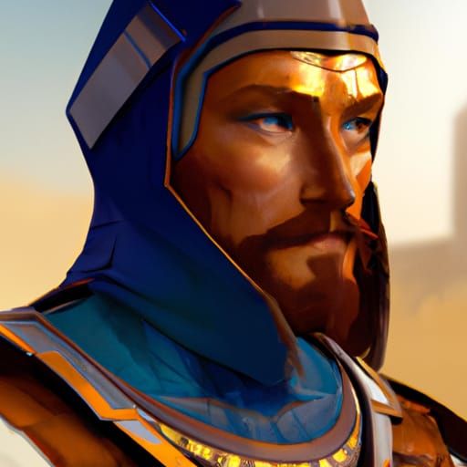 Fantasy Warrior Portrait in Dynamic Lighting