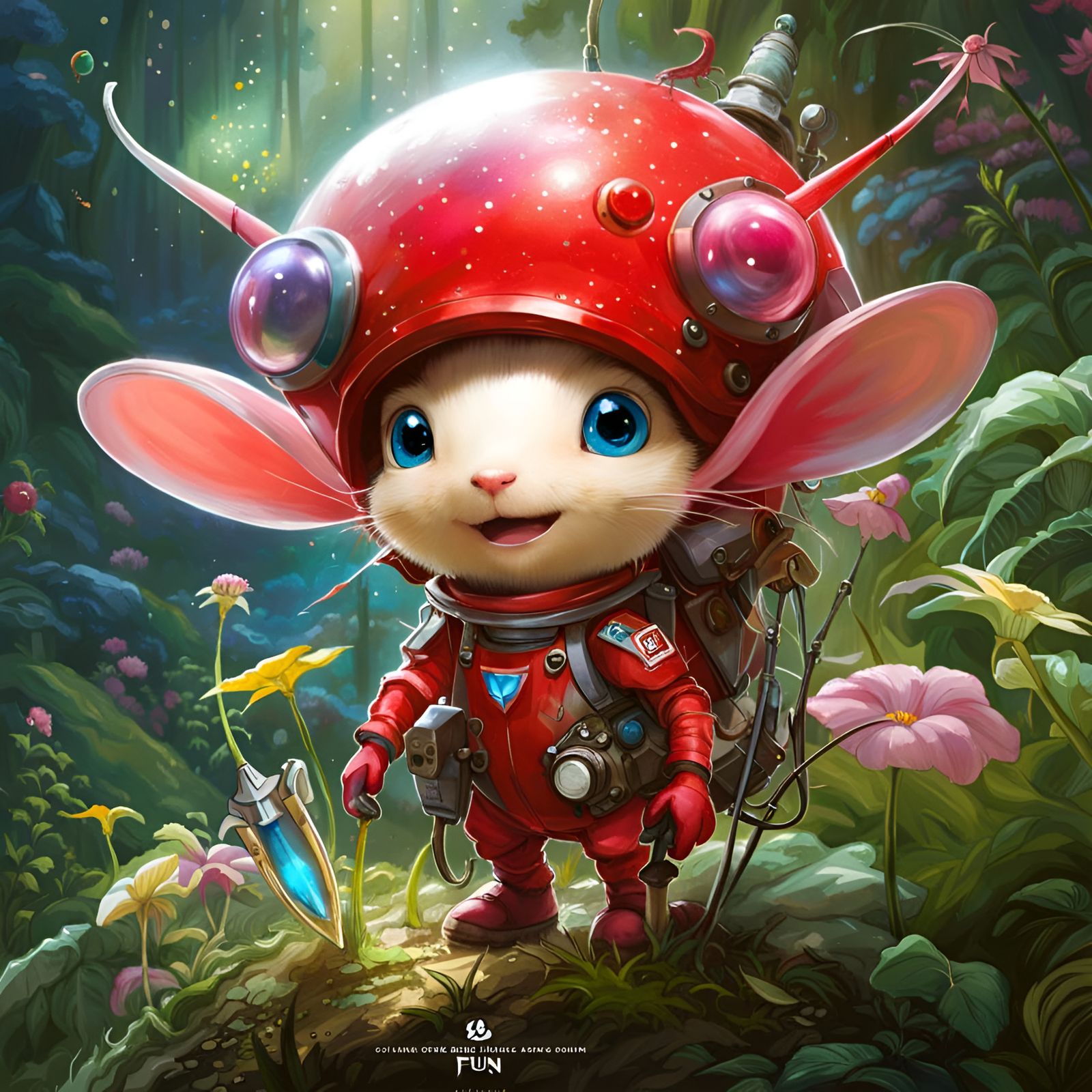 Adorable Pikmin Portrait with Fun Background