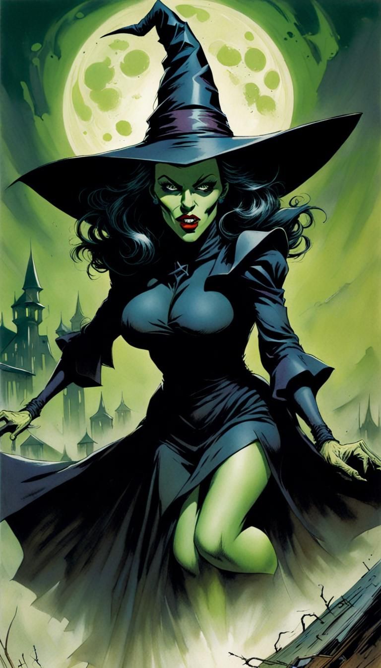Wicked Witch in Comic Book Style