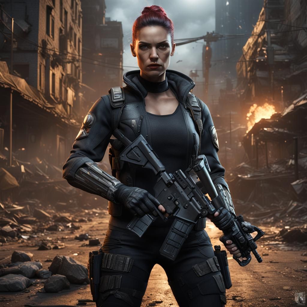 Marvel Punisher Inspired Female Character Art