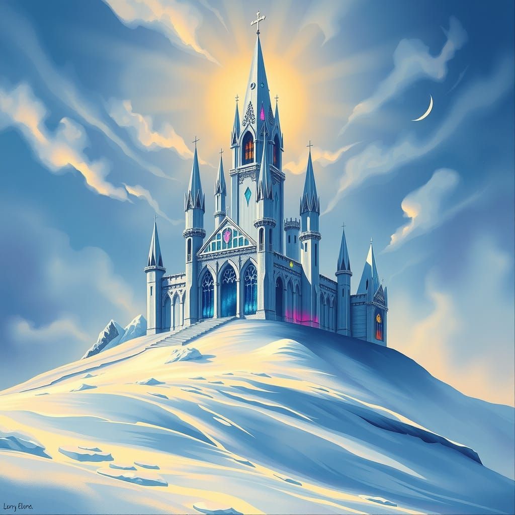 Majestic Ice Castle Pierces Antarctic Sky