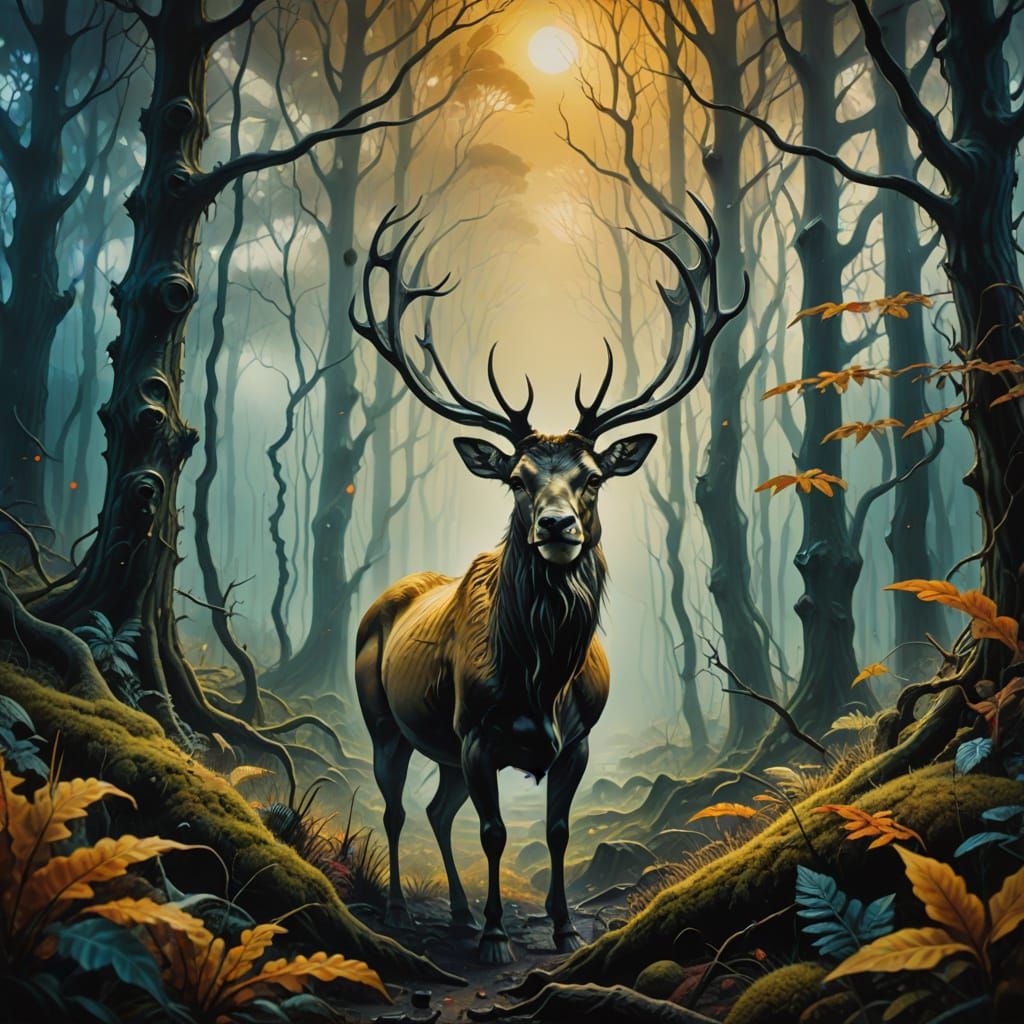 Surreal Animal Emerge from Dreamlike Forest