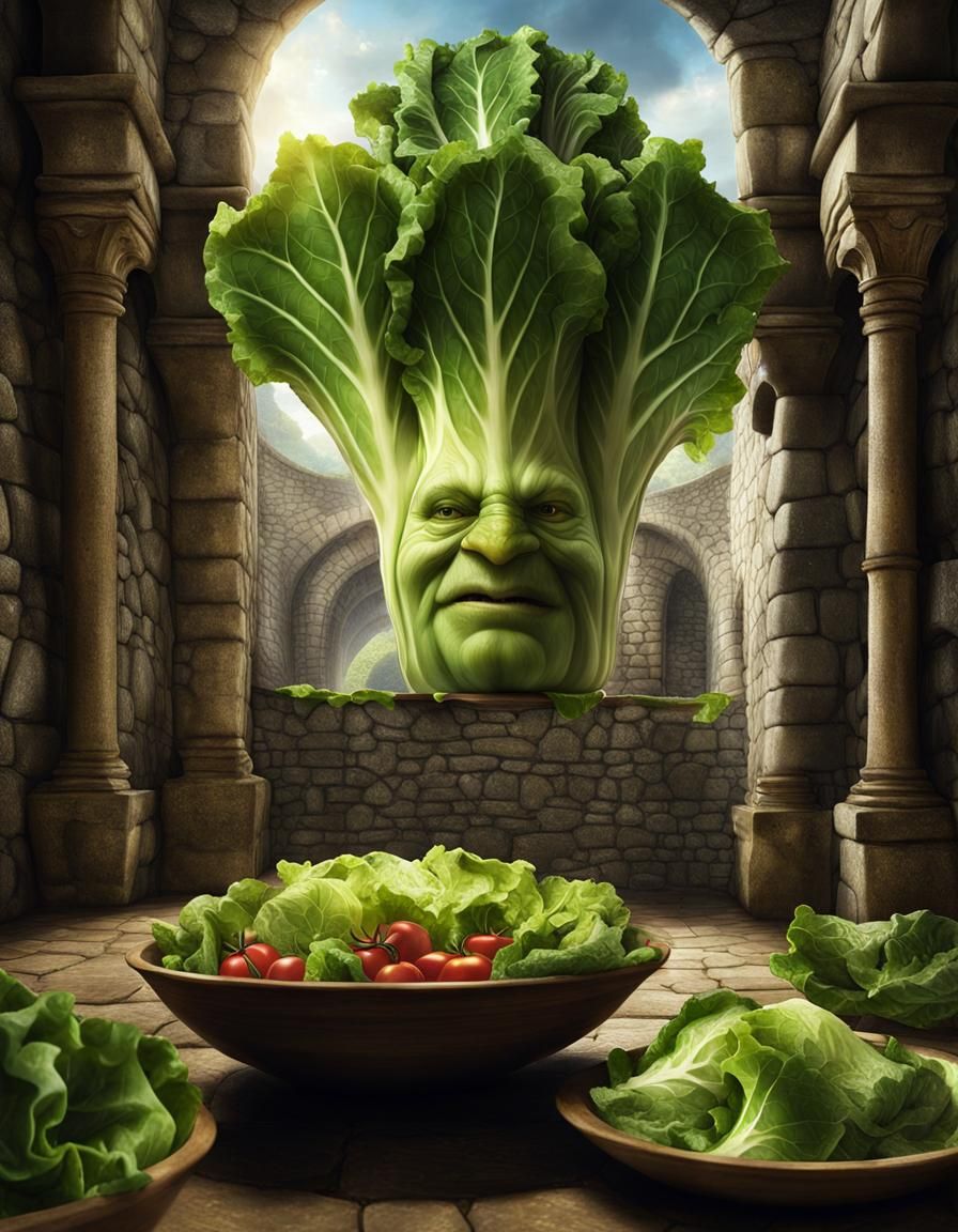 Lettuce Castle in Mystical Dinnerworld: CGI Fantasy Art