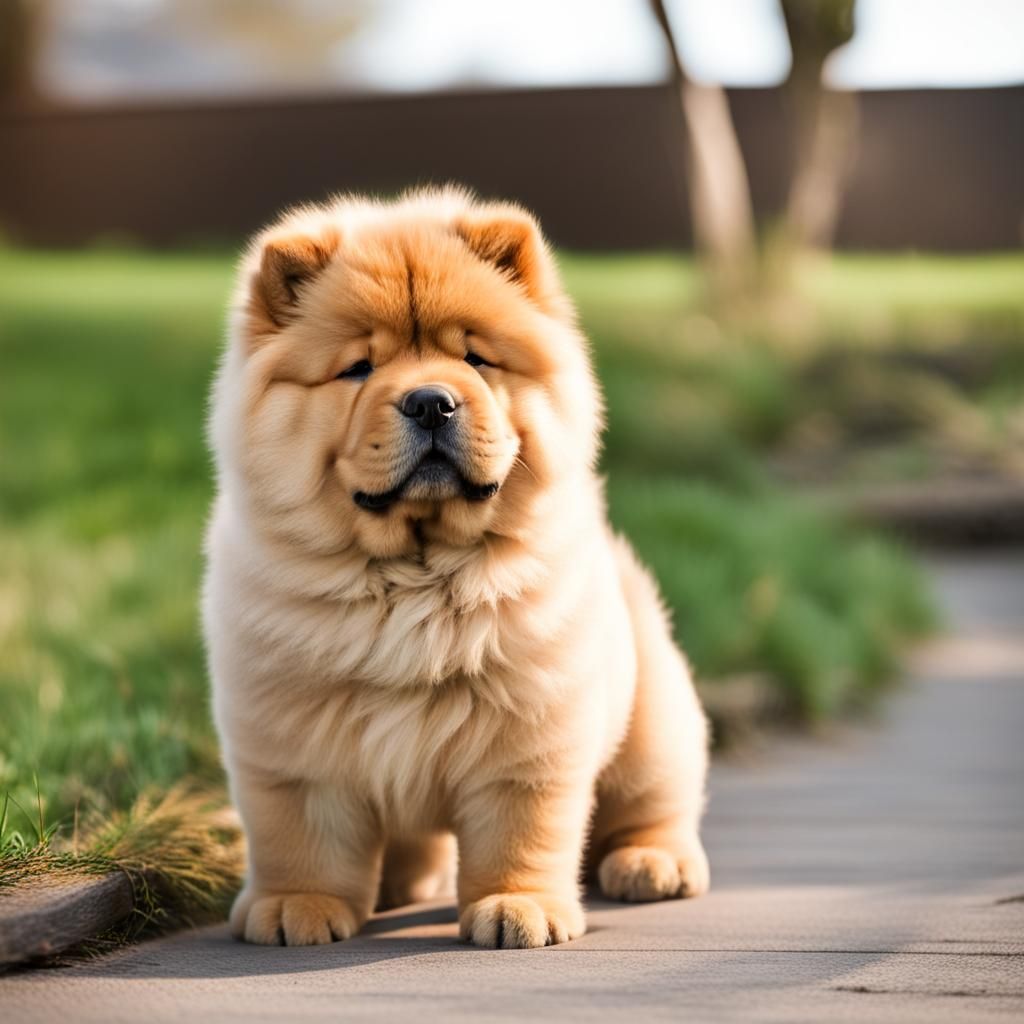 Fluffy Chow Chow Puppy Portrait