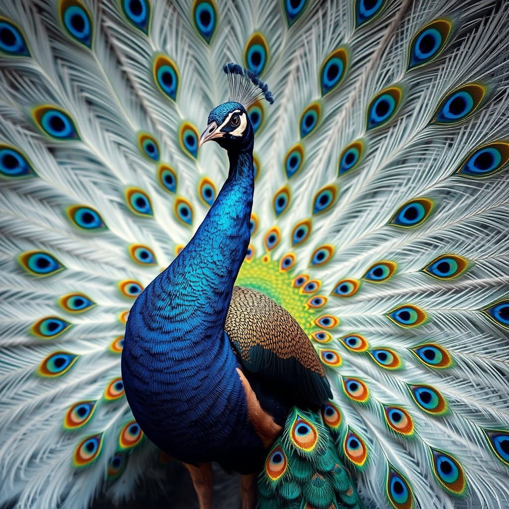 Majestic Beast in Teal, Azure, and Gold