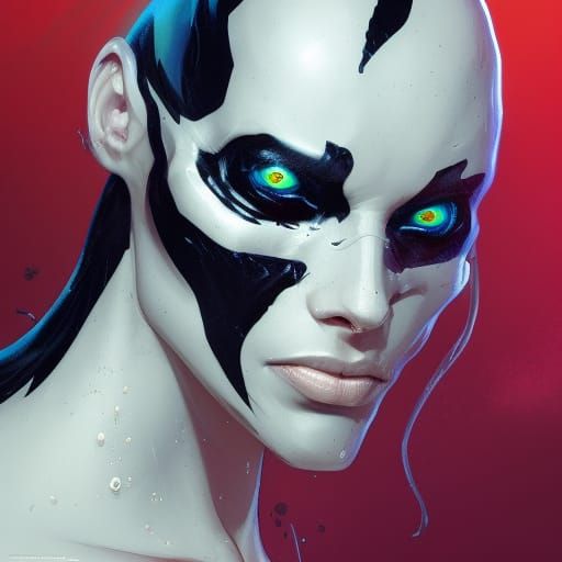 Detailed Symbiote Portrait in Artgerm Style