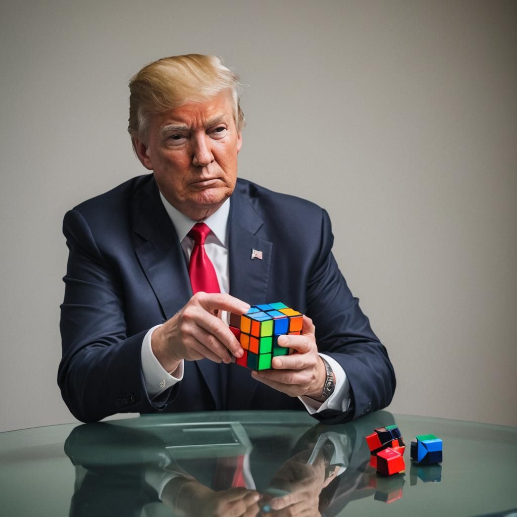 Donald Trump Solves a Rubik's Cube