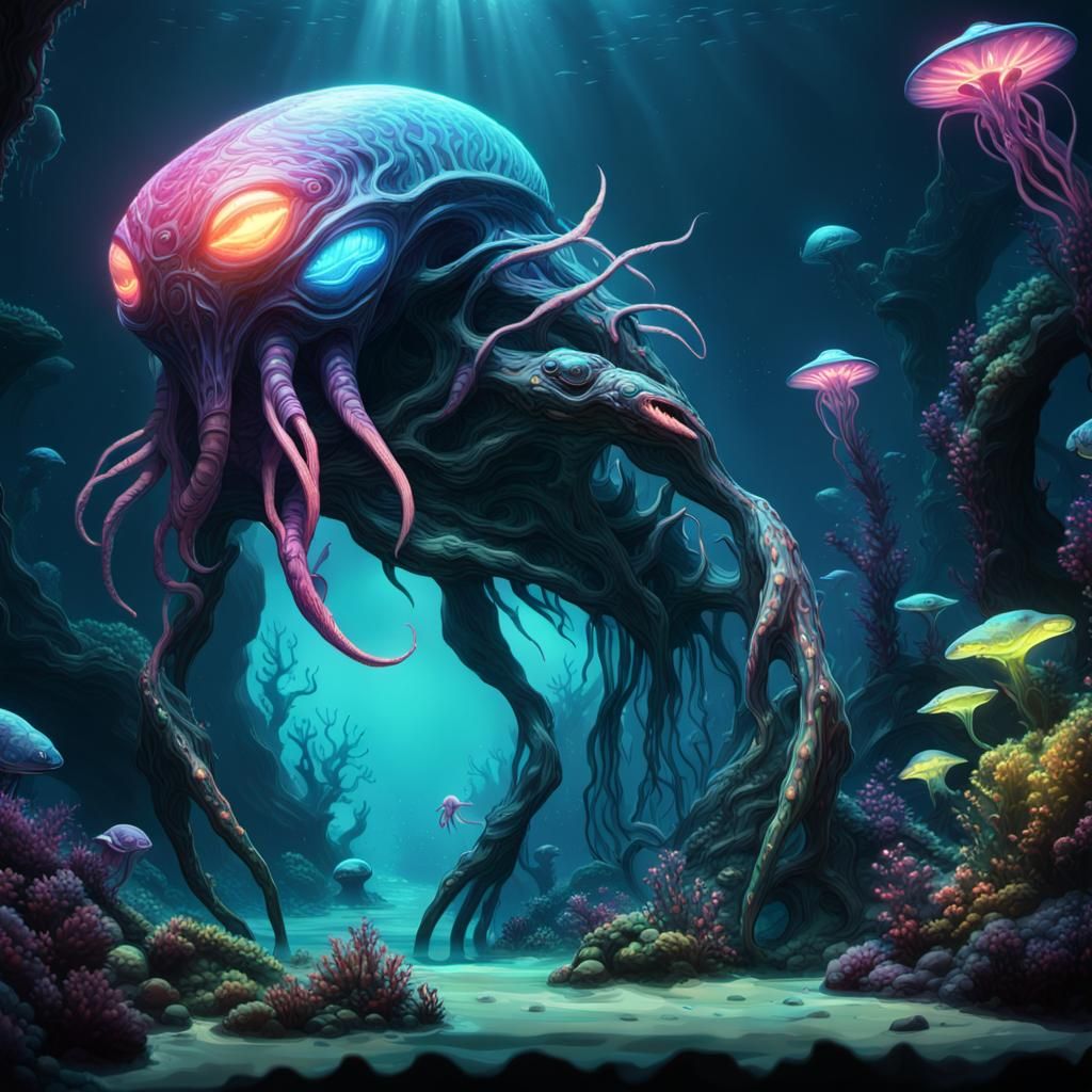 Bioluminescent Sci-Fi Kingdom Under the Sea