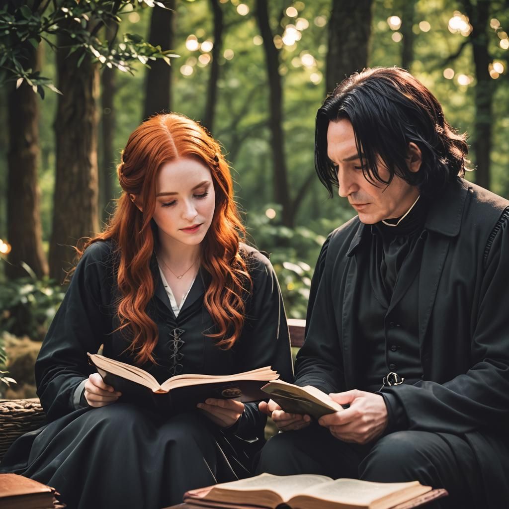 Lily Evans and Severus Snape Reading Together