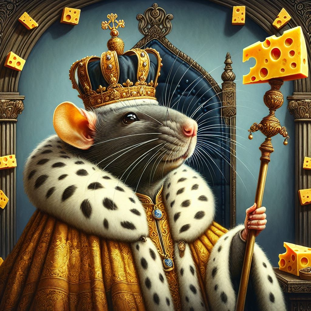 Medieval Rat King in Royal Regalia