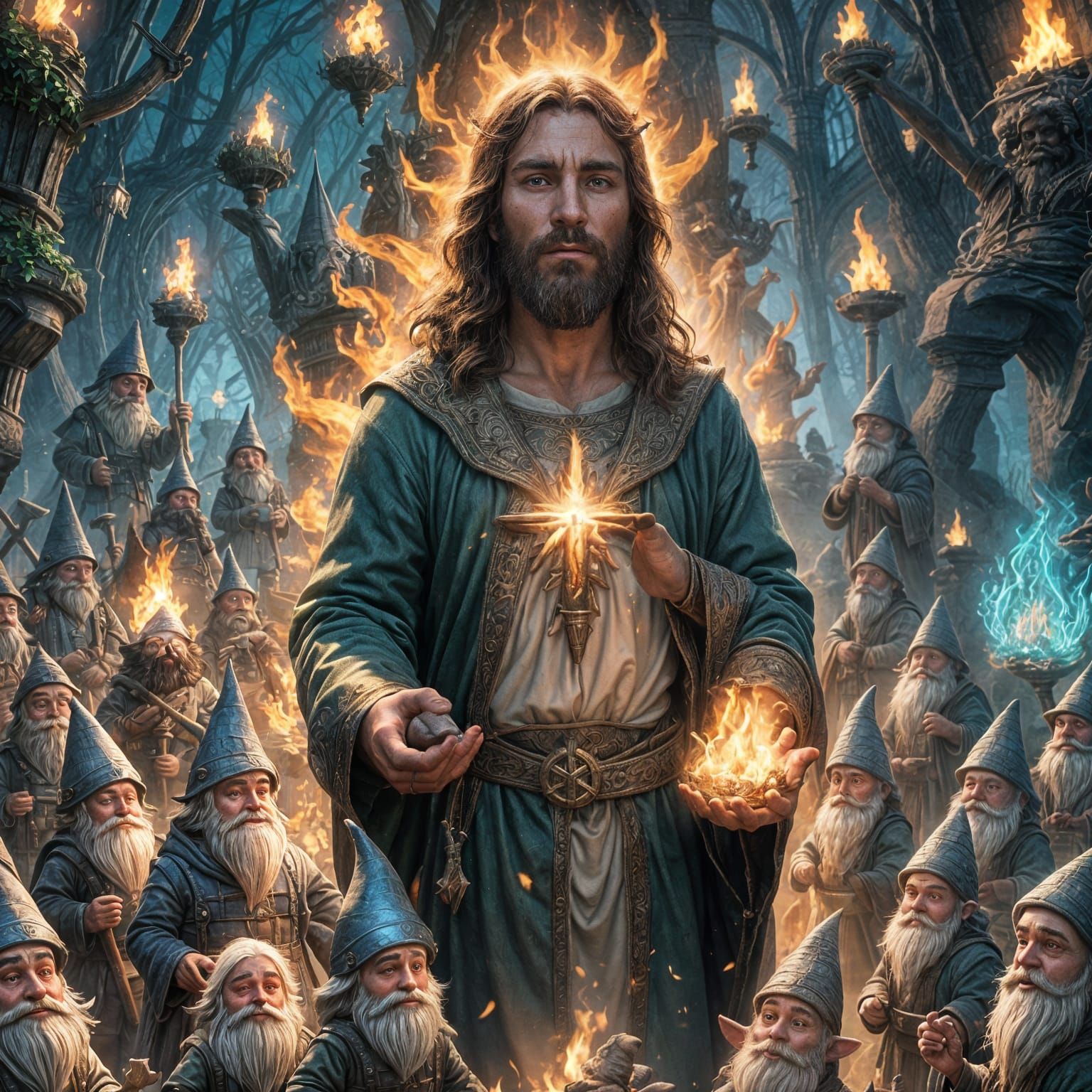 Christ's Heart Offered to Gnomes: Fantasy Concept Art