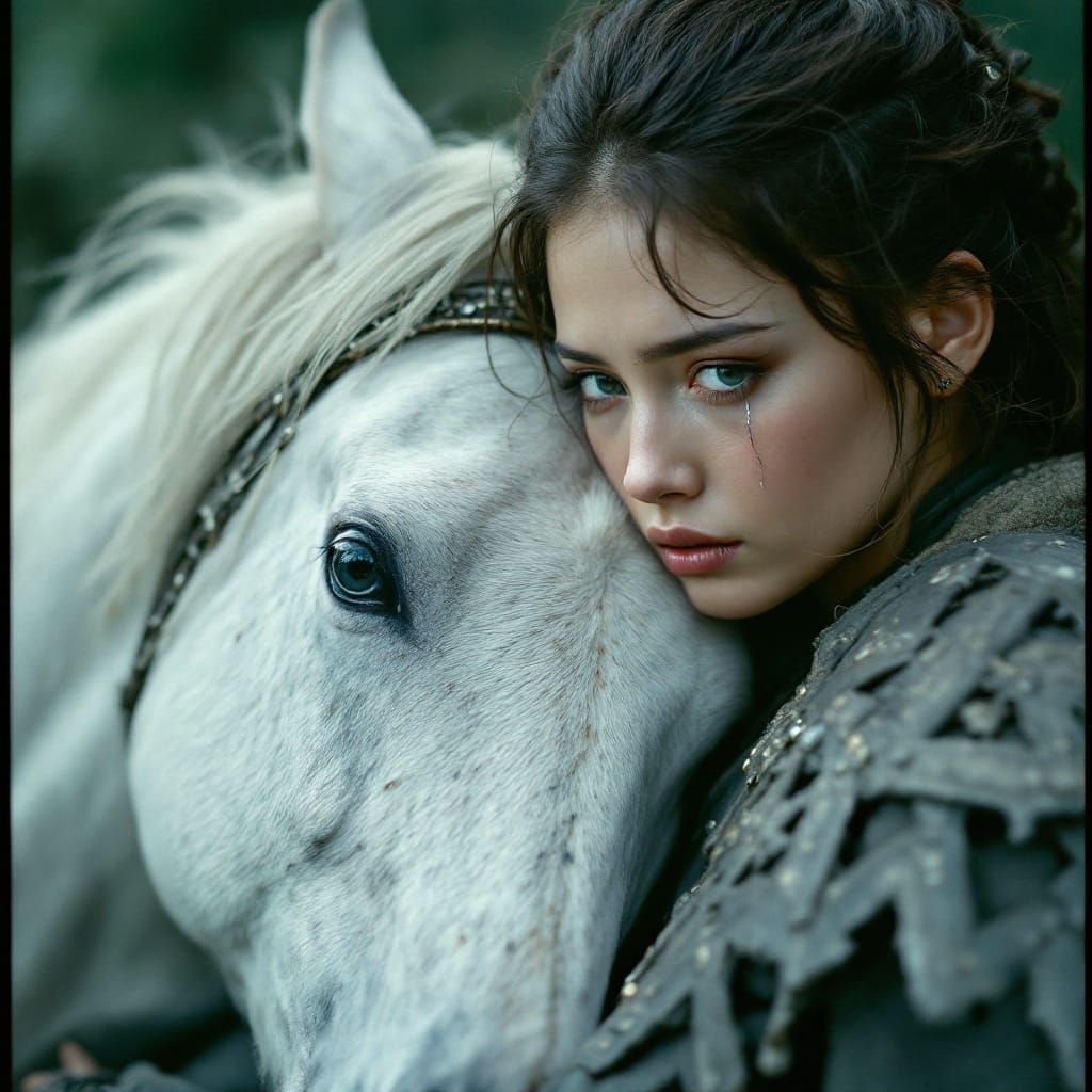 Warrior's Lament: A Cinematic Fantasy Portrait