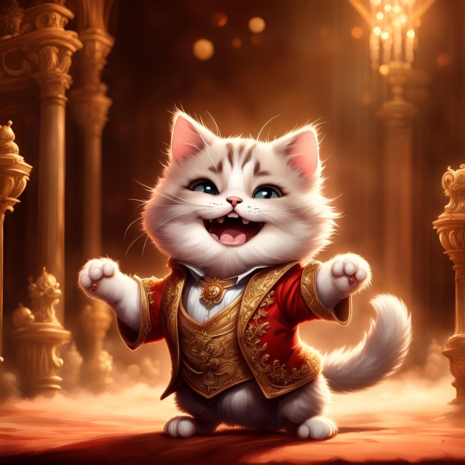 Cat preparing a 3AM Operetta cause his food bowl is half empty..