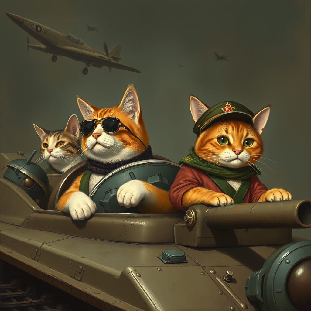 Cats and Dogs at War: A Stylized Military Conflict