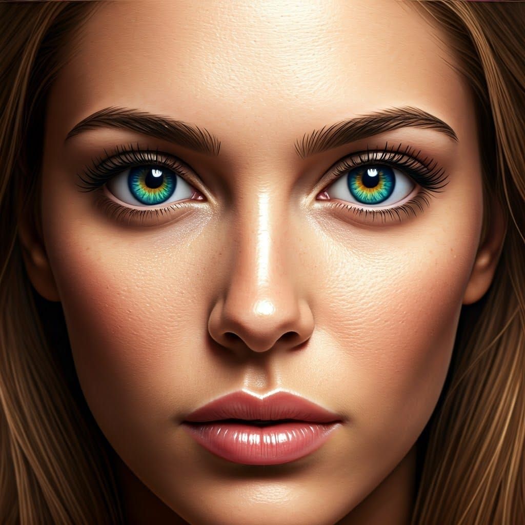 Ethereal Goddess with Shifting Gemstone Eyes in Soft Focus