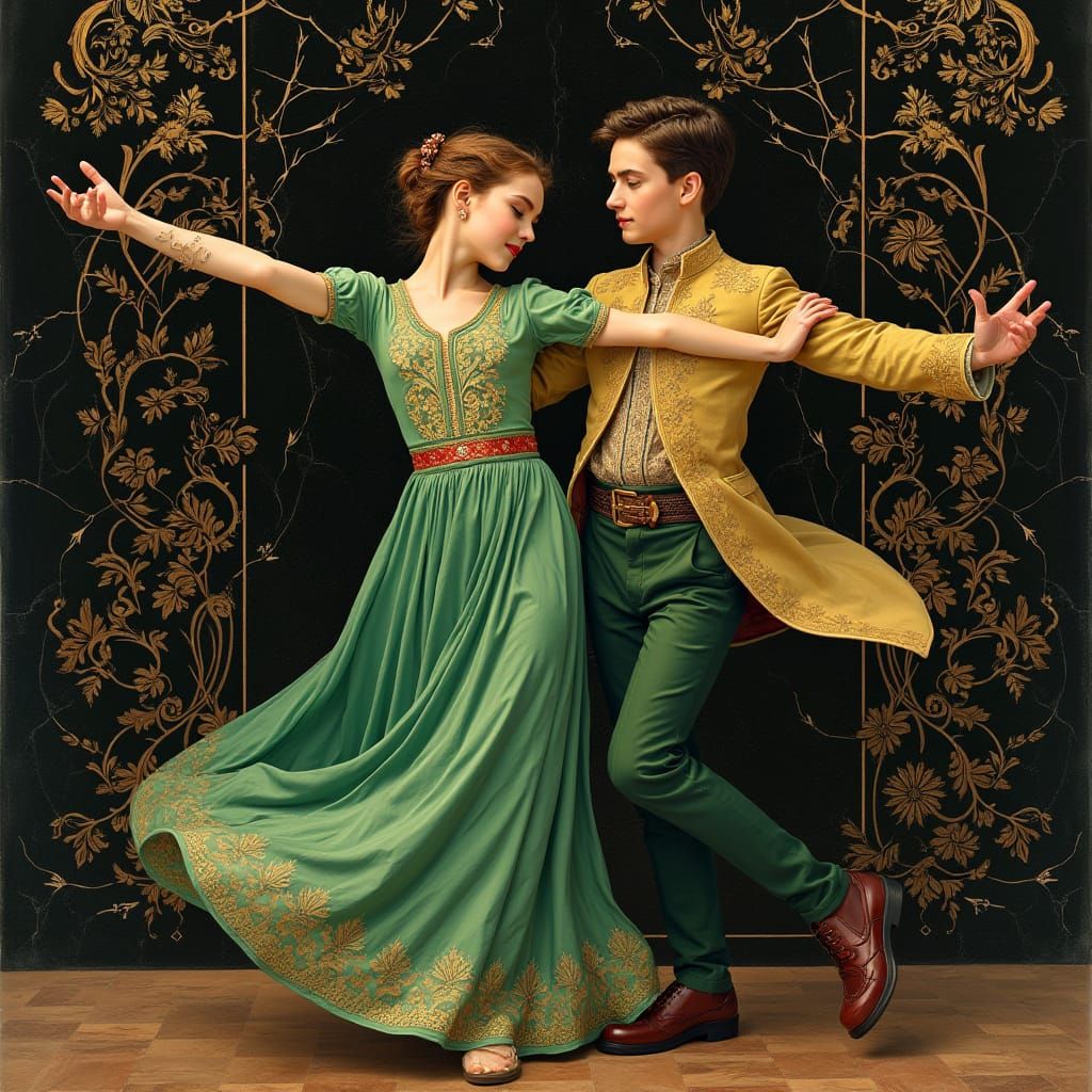 Azerbaijani Dance in Art Nouveau Style