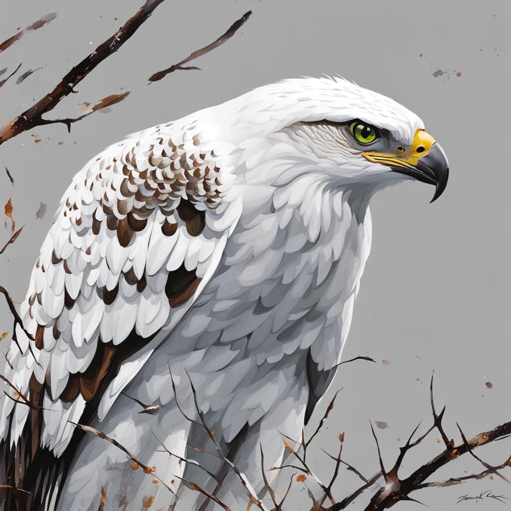 Majestic White Hawk in Flight