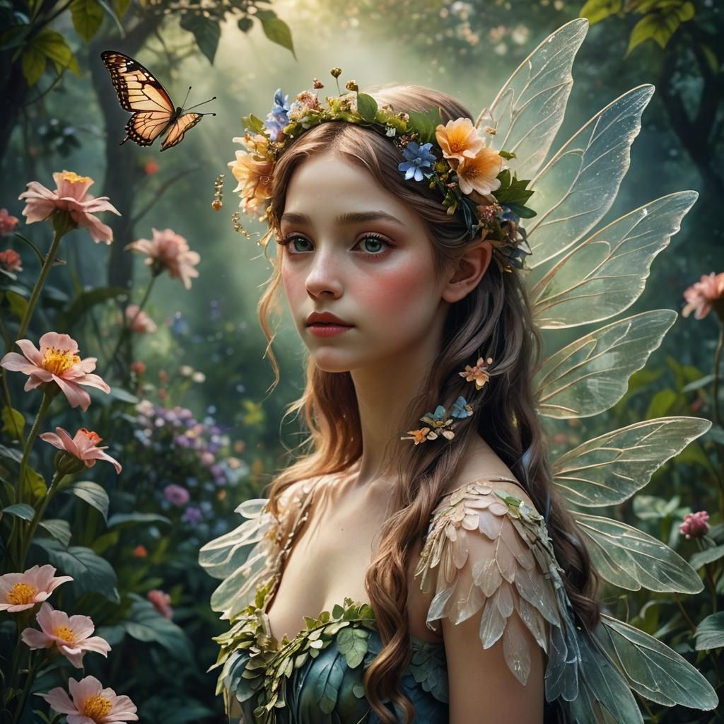 Fantasy Fairy Portrait in Impressionist Style