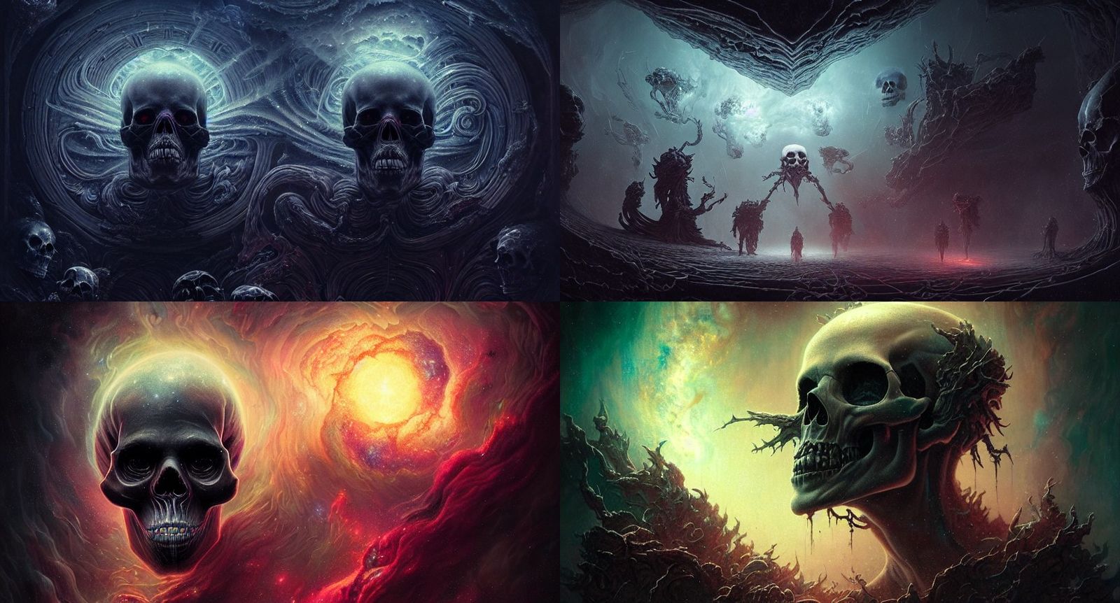 ghostly Skulls in a nebula