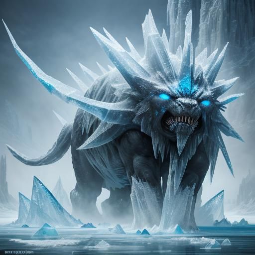 Icy Guardian: A Hyper-Realistic Fantasy Matte Painting