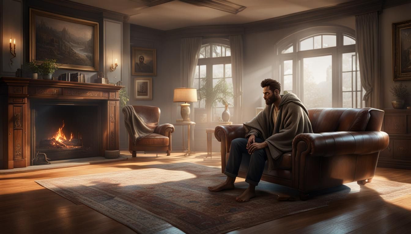 Time Traveler Returns Home: 3D Rendered Image