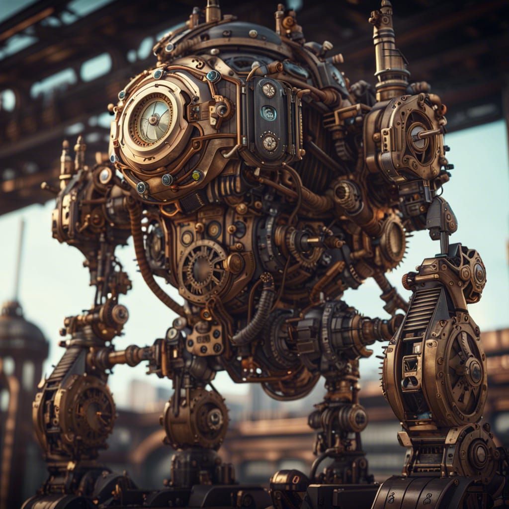 Steampunk Mech in Epic Cinematic Style