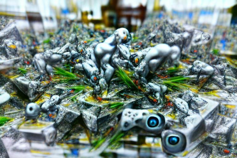 Grey Goo Nanobots in Abstract Expressionism