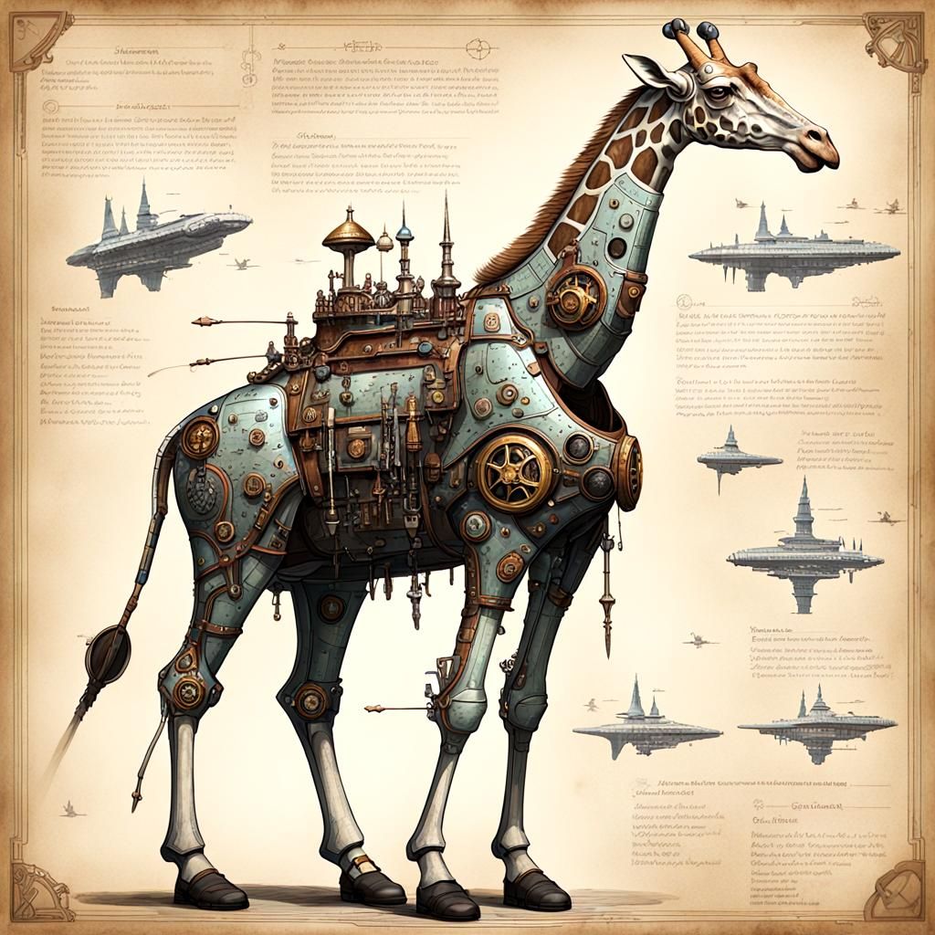 Steampunk War Giraffe Diagram from Atlantis