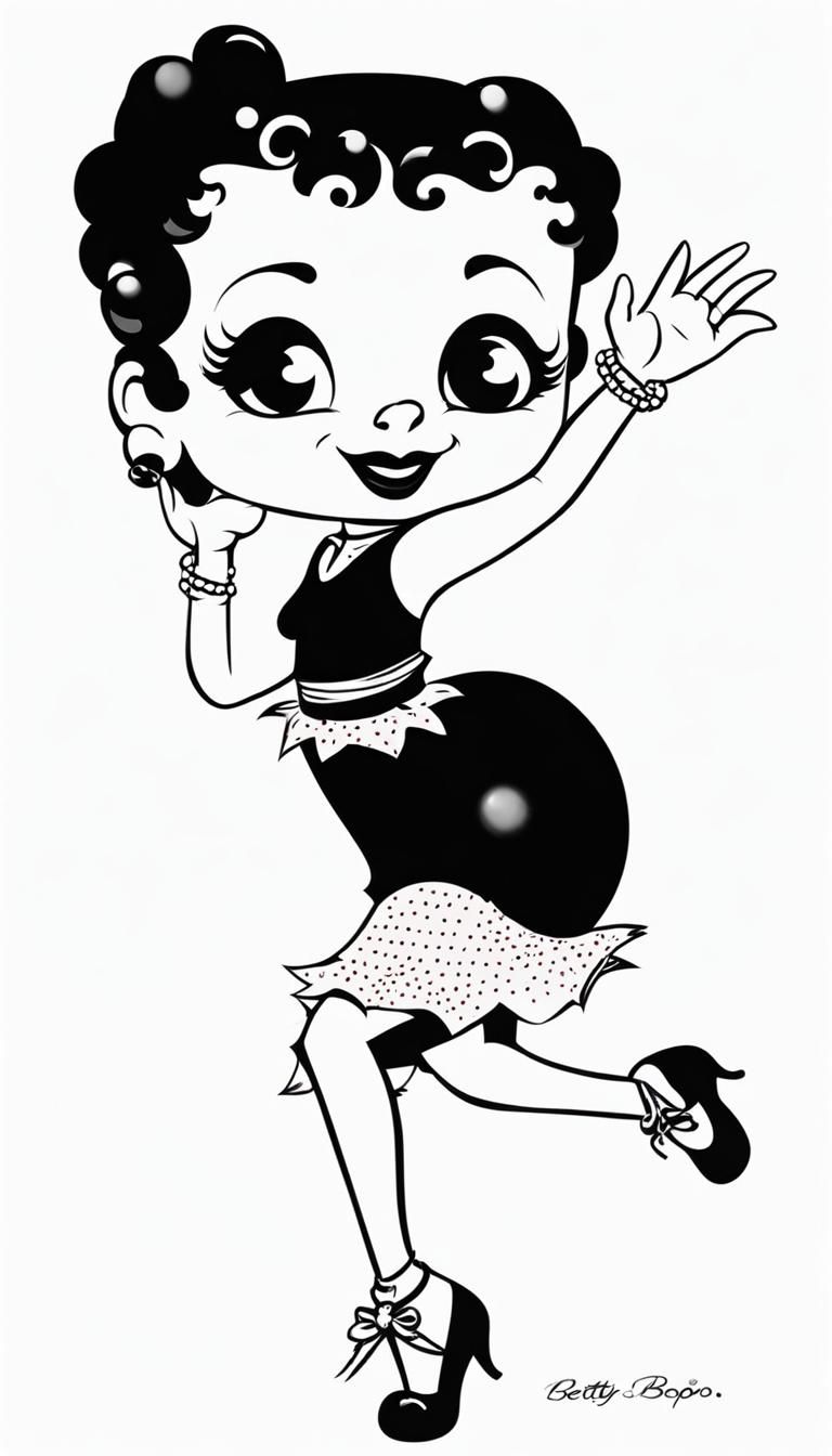Betty Boop is dancing the Charleston Screen print, pop art, ...