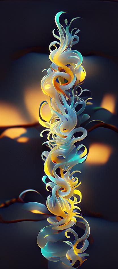 Glowing Constellation Glass Sculpture in 8K