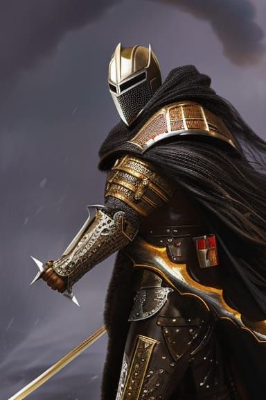 Ghost Rider as Medieval Knight: Detailed Portrait