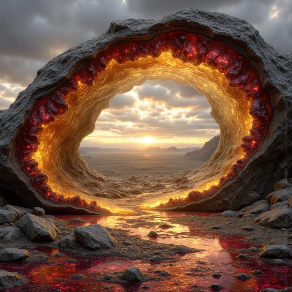 Colossal Geode Gate Radiating Crystal Light