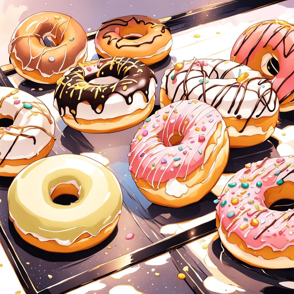 Anime Style Donut Illustration