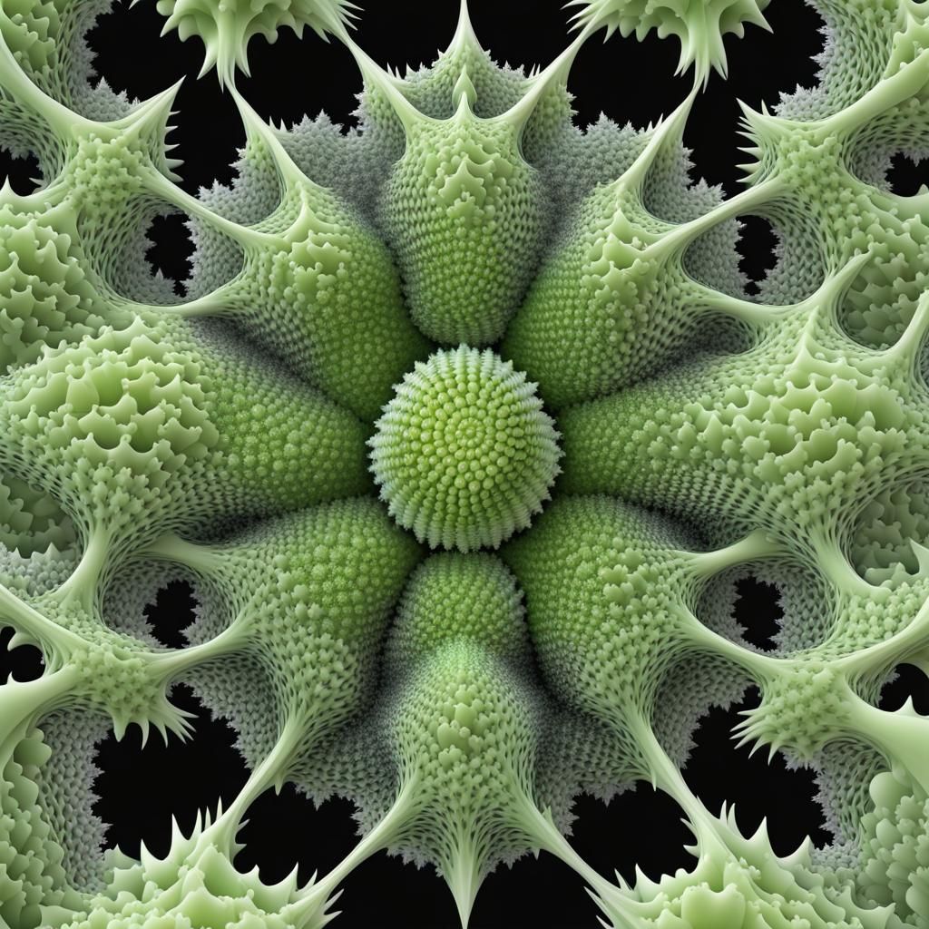 Fractal Romanesco Crystal in Abstract 3D Shading