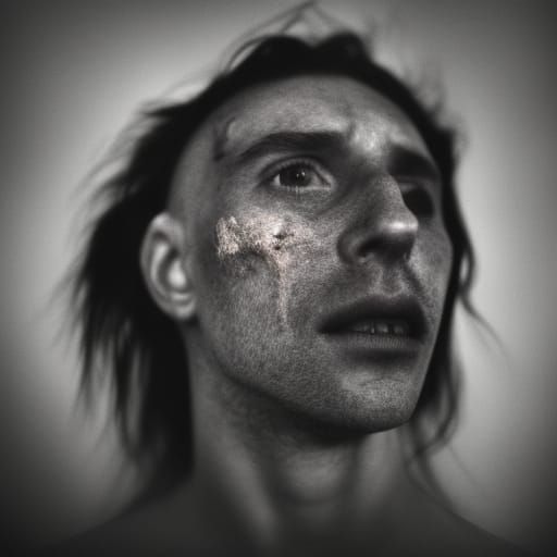 Haunting Portrait of Man Contemplating Suicide